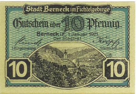 Berneck - Stadt - 1.1.1921 - 10 Pfennig 