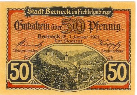 Berneck - Stadt - 1.1.1921 - 50 Pfennig 