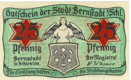 Bernstadt (heute: PL-Bierutow) - Stadt - -- - 25 Pfennig 