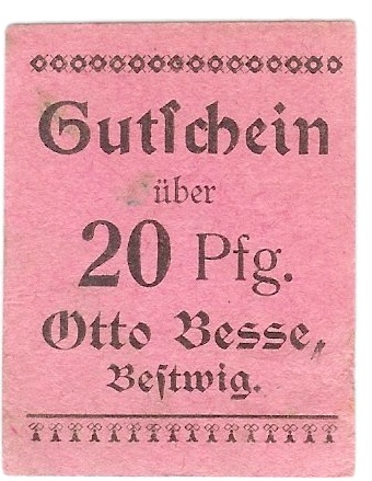 Bestwig - Besse, Otto - -- - 20 Pfennig 