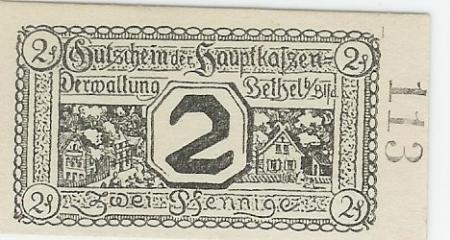 Bethel (heute: Bielefeld-Gadderbaum) - Anstalten - -- - 2 Pfennig 