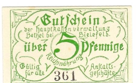 Bethel (heute: Bielefeld-Gadderbaum) - Anstalten - -- - 5 Pfennig 