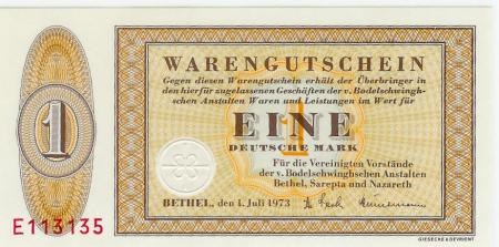 Bethel (heute: Bielefeld-Gadderbaum) - Anstalten (Bethel, Sarepta und Nazareth) - 1.7.1973 - 1 Mark 
