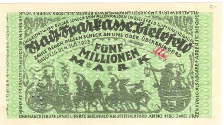Bielefeld - Stadt - 11.8.1923 - 5 Millionen Mark 