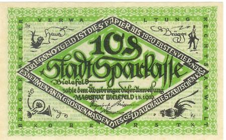 Bielefeld - Stadt - 1.4.1919 - 1.4.1920 - 10 Pfennig 