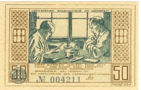 Birkenfeld - Landesverband - 1.2.1921 - 50 Pfennig 