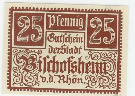 Bischofsheim - Stadt - -- - 25 Pfennig 