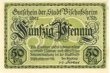 Bischofsheim - Stadt - -- - 50 Pfennig 
