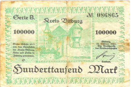 Bitburg - Kreis - 15.2.1923 - 100000 Mark 