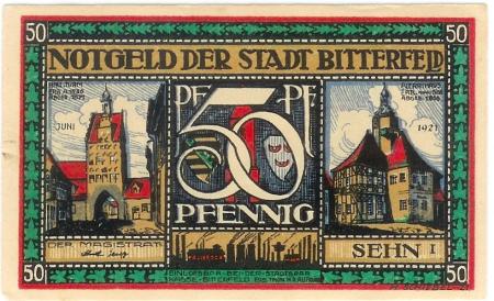Bitterfeld - Stadt - Juni 1921 - 50 Pfennig 