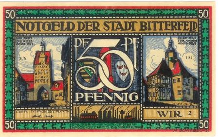 Bitterfeld - Stadt - Juni 1921 - 50 Pfennig 