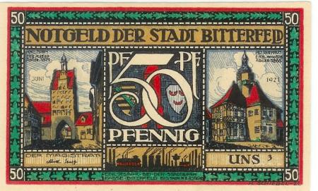 Bitterfeld - Stadt - Juni 1921 - 50 Pfennig 