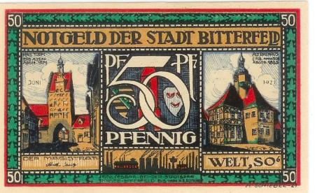 Bitterfeld - Stadt - Juni 1921 - 50 Pfennig 