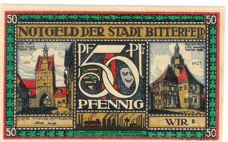 Bitterfeld - Stadt - Juni 1921 - 50 Pfennig 