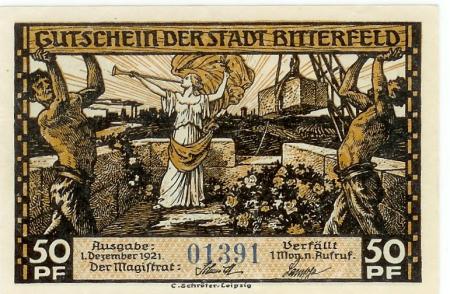 Bitterfeld - Stadt - 1.12.1921 - 50 Pfennig 