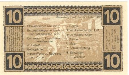 Blankenburg - Blankenburger Kreisblatt (und 13 andere Aussteller (siehe unten) - 15.10.1920 - 10 Pfennig 