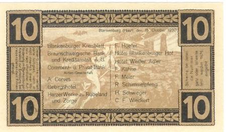 Blankenburg - Blankenburger Kreisblatt (und 13 andere Aussteller (siehe unten) - 15.10.1920 - 10 Pfennig 