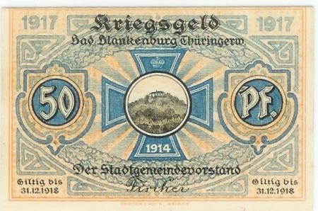 Blankenburg (Bad) - Stadt - 1917 - 31.12.1918 - 50 Pfennig 