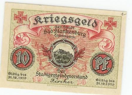 Blankenburg (Bad) - Stadt - 1918 - 31.12.1919 - 10 Pfennig 