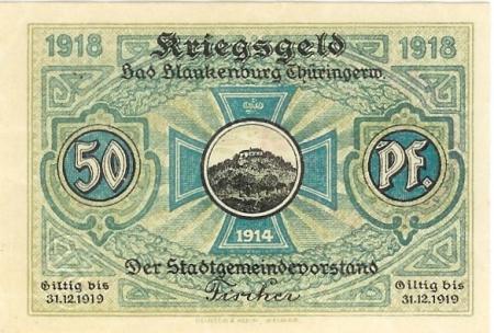 Blankenburg (Bad) - Stadt - 1918 - 31.12.1919 - 50 Pfennig 