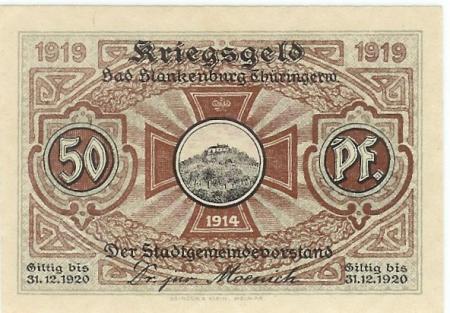 Blankenburg (Bad) - Stadt - 1919 - 31.12.1920 - 50 Pfennig 