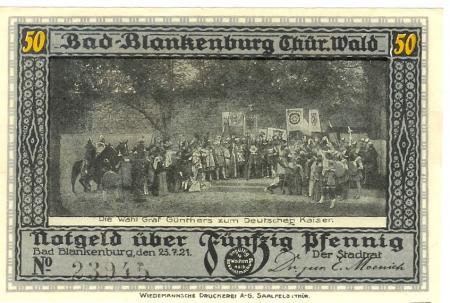 Blankenburg (Bad) - Stadt - 23.7.1921 - 50 Pfennig 