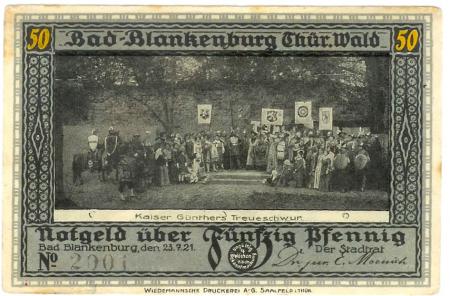 Blankenburg (Bad) - Stadt - 23.7.1921 - 50 Pfennig 