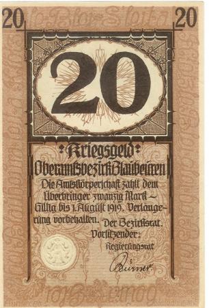 Blaubeuren - Amtskörperschaft - - 1.8.1919 - 20 Mark 