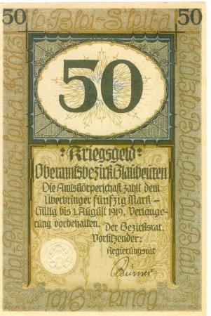 Blaubeuren - Amtskörperschaft - - 1.8.1919 - 50 Mark 
