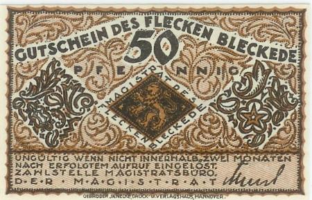 Bleckede - Flecken - -- - 50 Pfennig 