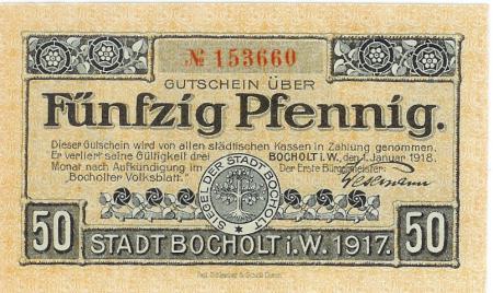 Bocholt - Stadt - 1.1.1918 - 50 Pfennig 