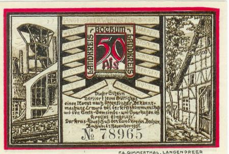 Bochum - Kreis - 1.11.1921 - 50 Pfennig 