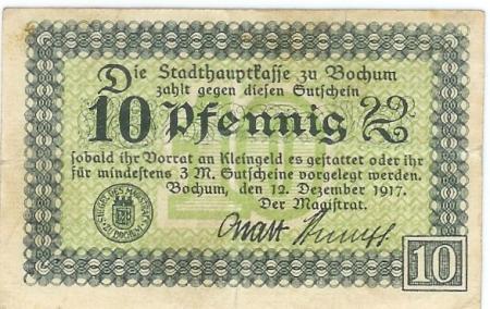 Bochum - Stadt - 12.12.1917 - 31.12.1918 - 10 Pfennig 