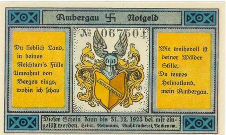 Bockenem - Rehmann, Heinrich, Buchdruckerei -  - 31.12.1923 - 75 Pfennig 