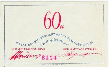 Bokel - Gemeinde - - 31.12.1921 - 60 Pfennig 