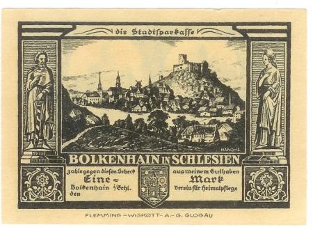 Bolkenhain (heute: PL-Bolkow) - Verein für Heimatpflege - -- - 1 Mark 