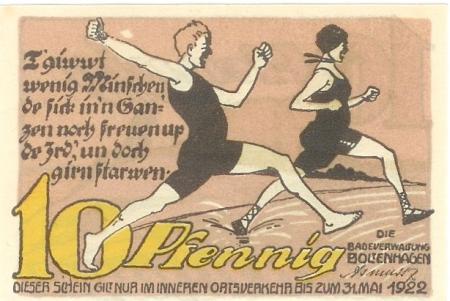 Boltenhagen - Badeverwaltung - - 31.5.1922 - 10 Pfennig 