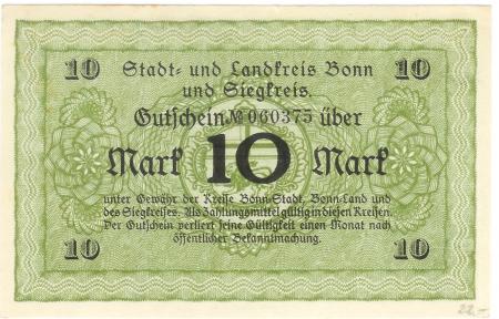 Bonn - Kreis; Sieg-Kreis; Stadt - -- - 10 Mark 