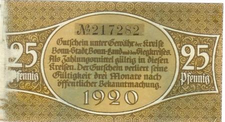 Bonn - Kreis; Sieg-Kreis; Stadt - 1920 - 25 Pfennig 