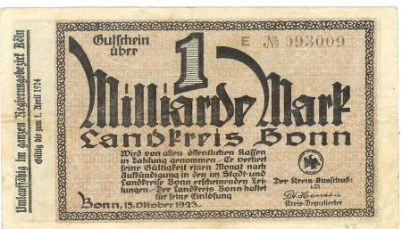 Bonn - Kreis - 15.10.1923 - 1.4.1924 - 1 Milliarde Mark 