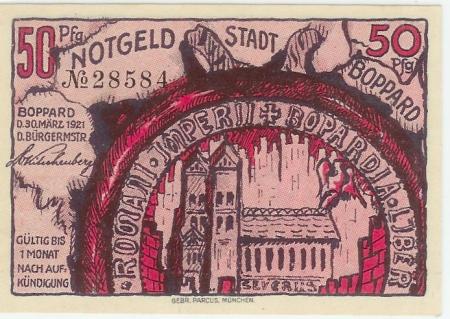 Boppard - Stadt - 30.3.1921 - 50 Pfennig 