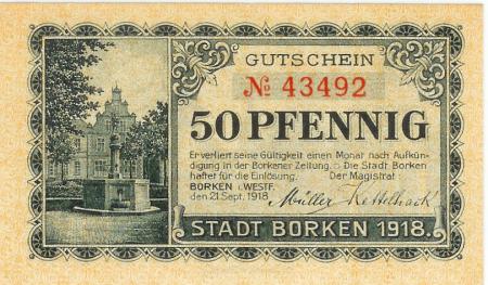 Borken - Stadt - 21.9.1918 - 50 Pfennig 