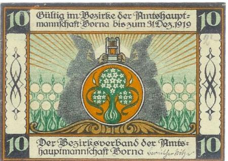 Borna - Amtshauptmannschaft - - 31.12.1919 - 10 Pfennig 