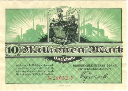 Borna - Braunkohlenwerke AG - -- - 10 Millionen Mark 