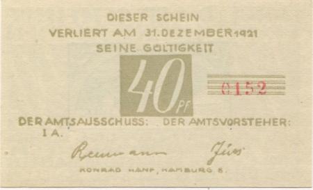 Brande-Hörnerkirchen - Gemeinde - - 31.12.1921 - 40 Pfennig 