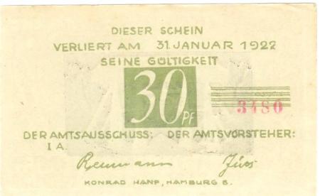 Brande-Hörnerkirchen - Gemeinde - - 31.12.1922 - 30 Pfennig 