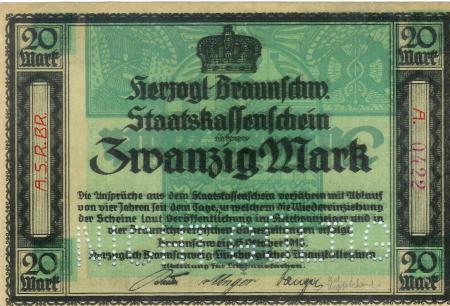 Braunschweig - Arbeiter- und Soldatenrat - 15.10.1918 - 20 Mark 