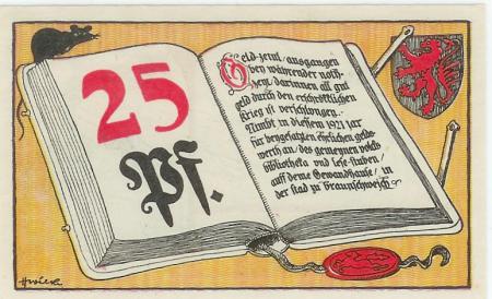 Braunschweig - Volksbibliothek und Lesestuben - 1921 - 25 Pfennig 
