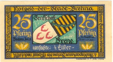 Brehna (heute: Sandersdorf-Brehna) - Stadt - Juli 1921 - 25 Pfennig 