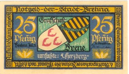 Brehna (heute: Sandersdorf-Brehna) - Stadt - Juli 1921 - 25 Pfennig 